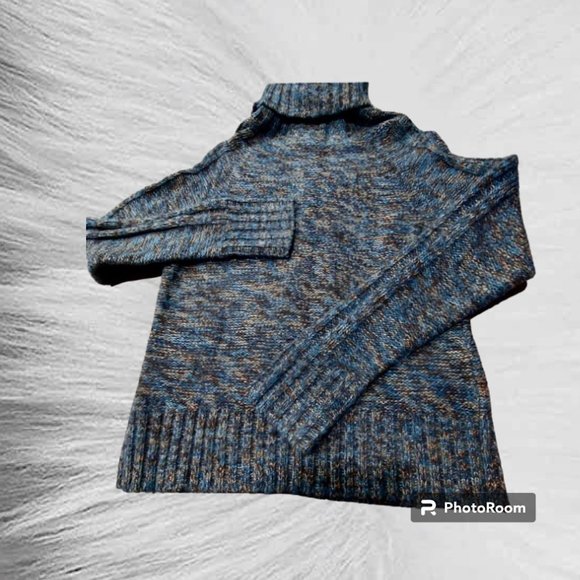 💙💚 Pretty POINT ZERO Turquoise Teal Multi Turtleneck Pullover Sweater - Picture 8 of 12
